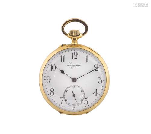 LONGINES, case No. 5225495, 18K yellow gold pocket wristwatch. Made in the 1920's.