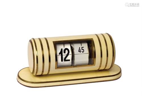 Anonymous, gilt brass hand wound table clock. Made circa 1960.