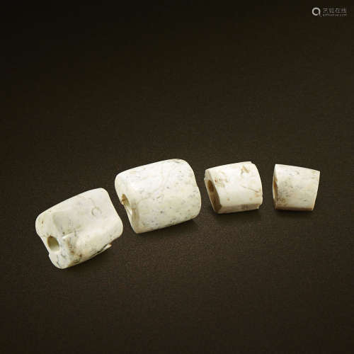 新石器时代 良渚文化    生坑「龙」纹玉勒一组四件