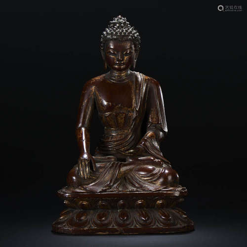清    木胎金髹释迦牟尼佛坐像