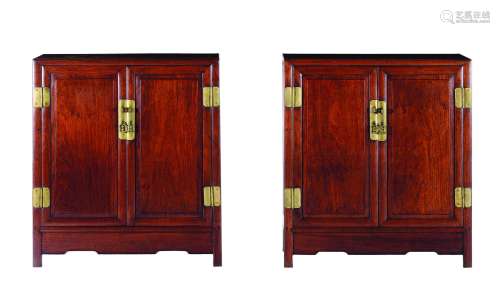 A pair of homu cabinets, China, Qing Dynasty, 19th century