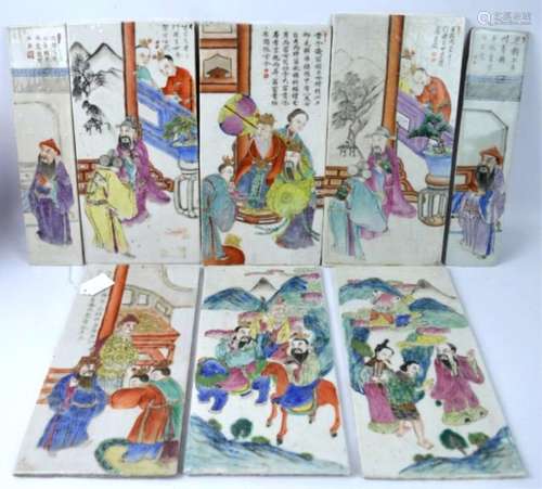 8 - 19th C Chinese Enameled Porcelain Plaques