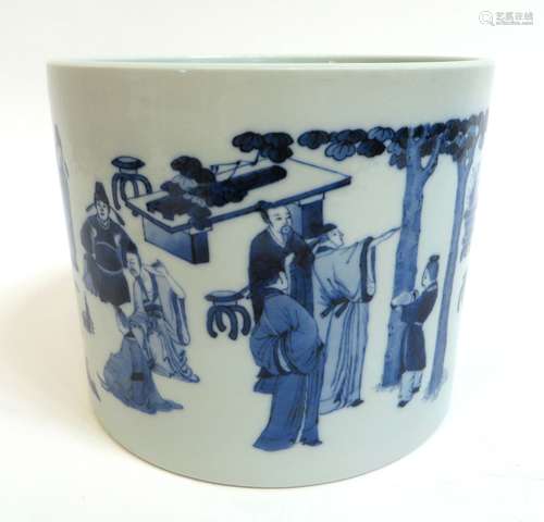 Blue And White Porcelain Brush Pot