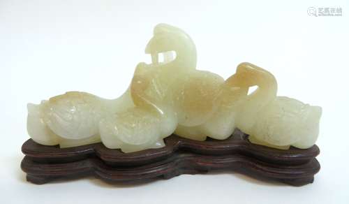 Chinese Jade Geese Carving