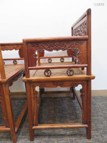 Pair Huanghuali Rose Chairs