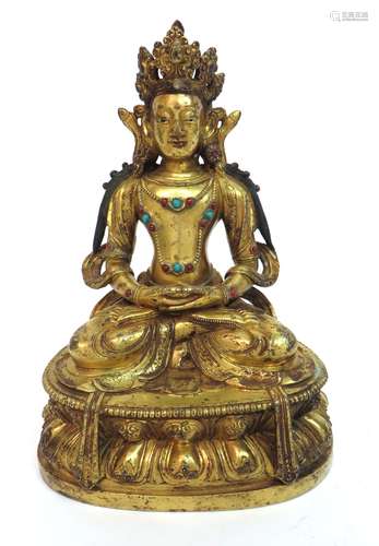 Qianlong Gilt Bronze Buddha