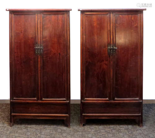 Pair Of Huanghuali Mian Tiao Cabinets