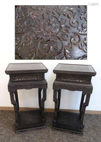 Pair Of Qing Zitan Imperial High Stands