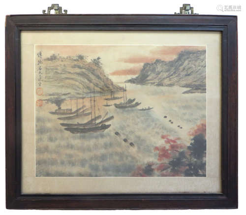 Chinese Seascape Painting In Frame