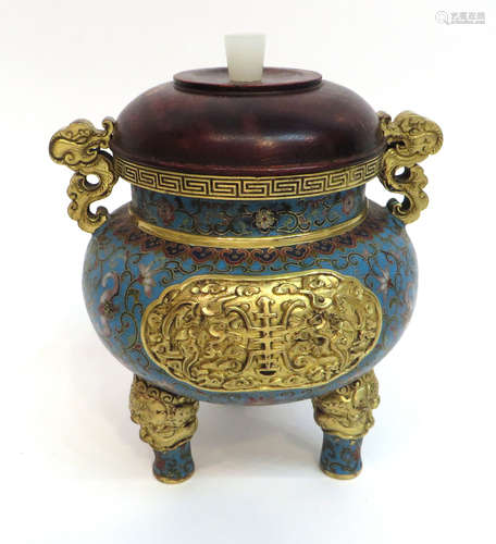 Late Qing Cloisonne Censer