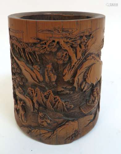 Carved Bamboo Brush Pot