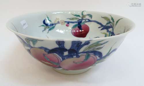 Yongzheng Marked Peaches And Bats Bowl