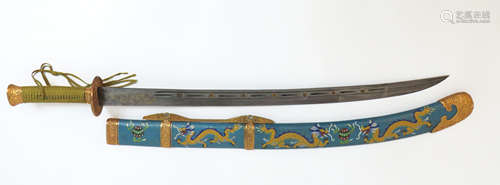 Jiaqing Cloisonne Dragon Sword