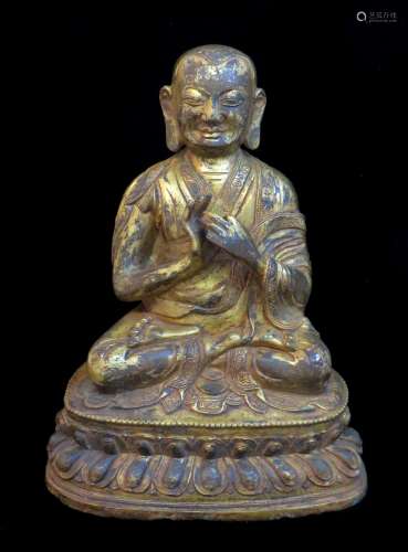 19th Century Gilt Bronze Buddha