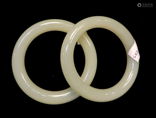 Pair Of White Jade Bangles