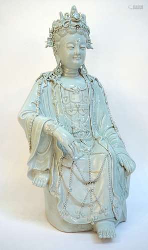 Large Ming Chinese Dehua Porcelain Buddha