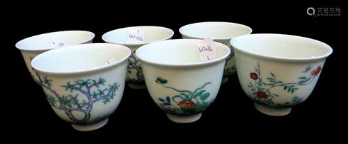 Six Kangxi Flower Cups