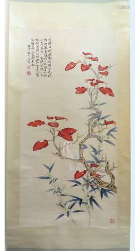 Chinese Flower And Bird Scroll