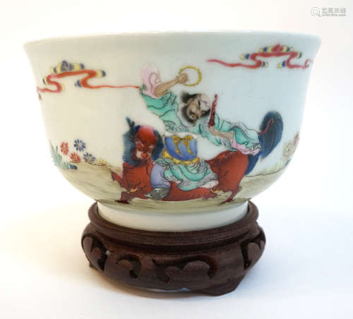 Qing Dynasty Famille Rose Bowl With Stand