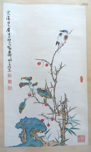 Chinese Songbird Scroll