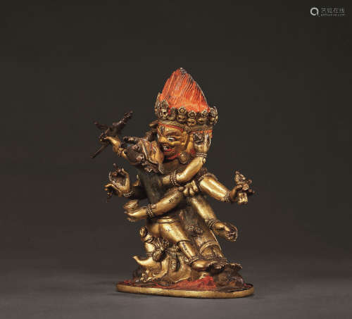 十六世紀 八大法行 西藏 銅鎏金