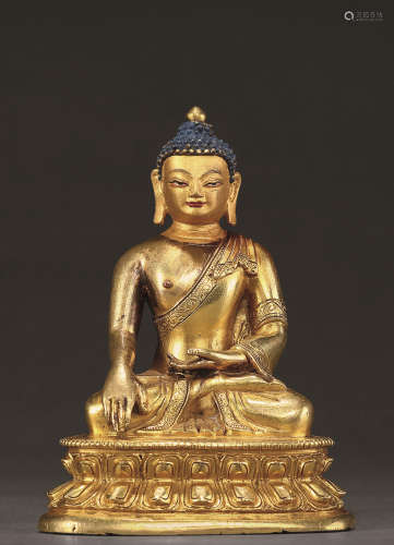 十八世紀釋迦牟尼 北京 銅鎏金