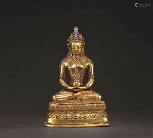 十八世紀 無量壽 蒙古 銅鎏金