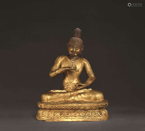 十九世紀 金剛業菩薩 西藏 錘揲工藝 銅鎏金