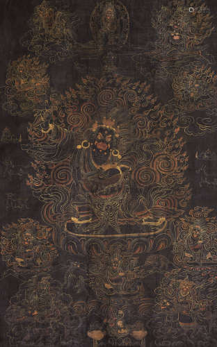 十八世紀 魔怙具善兄妹 西藏 棉布礦物顏料