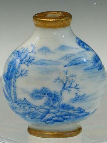 Chinese Enameled Porcelain Snuff Bottle, Yongzheng Mark.