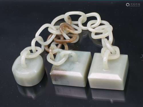 Chinese Celadon Jade Seals