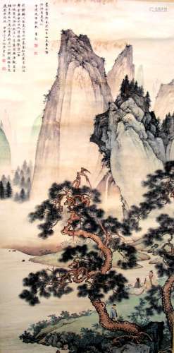 Chinese Water Color Painting Scroll, Signed Chen Shao Mei.