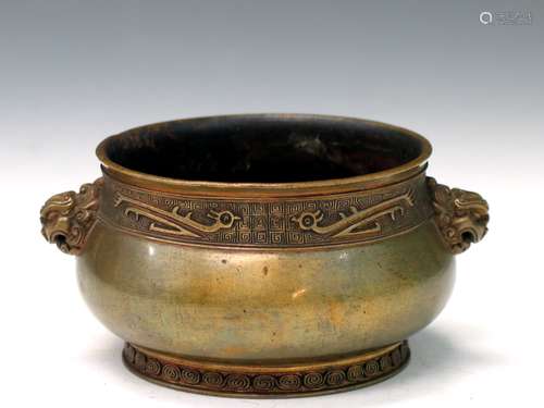 Chinese Brone Incense Burner, Xuande Mark.