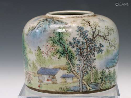 Chinese Famille Rose Porcelain Water Coupe, Marked.