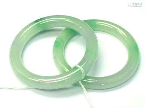 Pair of Chinese Jadeite Bangles