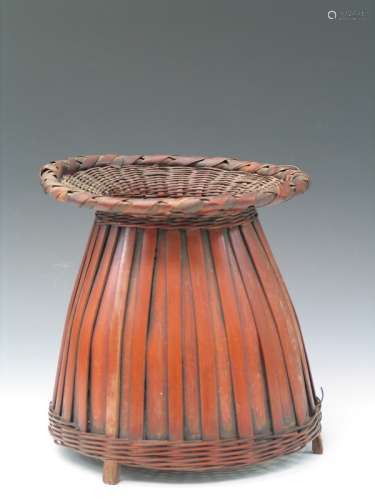 Antique Japanese Bamboo Flower Basket.