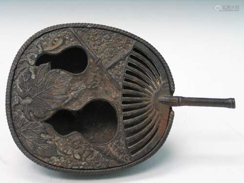 Japanese Fan Shaped Metal Incense Burner