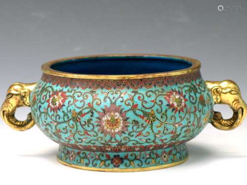 Chinese Cloisonne Censor, 19th Century.