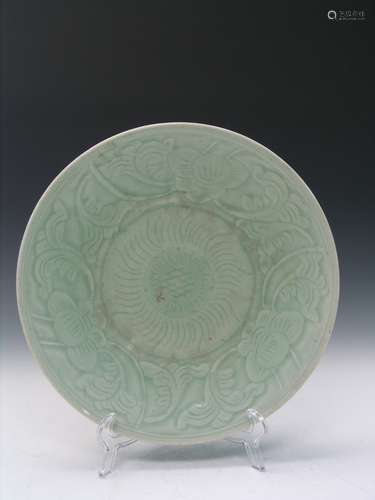 Chinese Celadon Porcelain Charger.