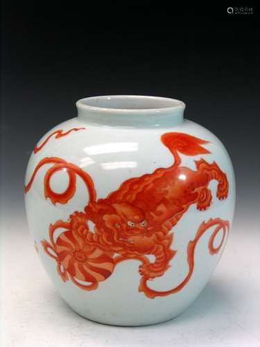 Chinese Iron Red Porcelain Jar