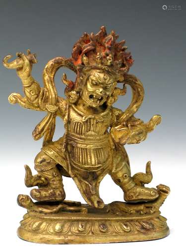 Gilt Bronze Figure of Mahakala