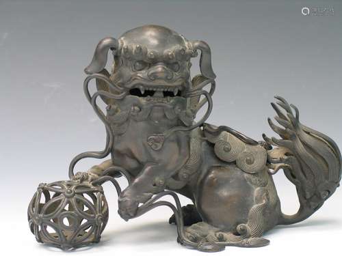 Chinese Bronze Incense Burner of a Foo Dog.