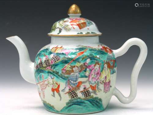 Chinese Famille Rose Porcelain Teapot, Daoguang Mark.