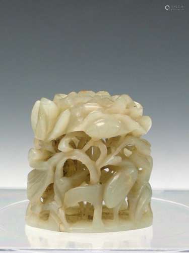 Antique Chinese Carved White Jade Final, Yuan Dynasty