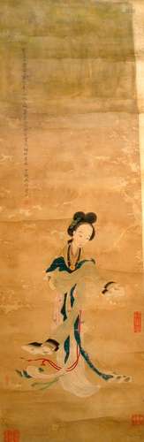 Chinese Water Color Painting, Signed Gai Qi.