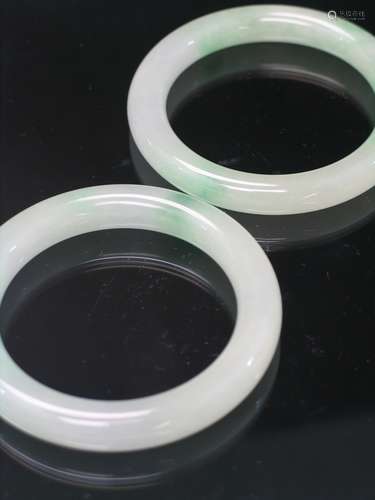 Pair of Chinese Jadeite Bangles