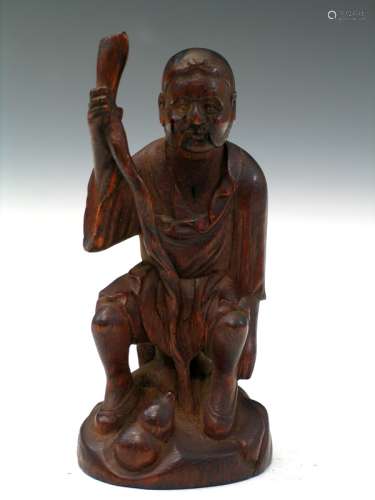 Chinese Carved Hard Wood of a Luohan