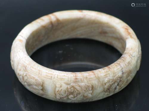 Antique Chinese Chicken Bone Jade Bangle