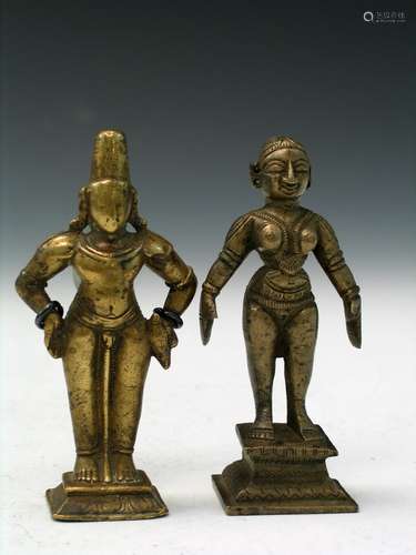 Two Indian Bronze Buddha