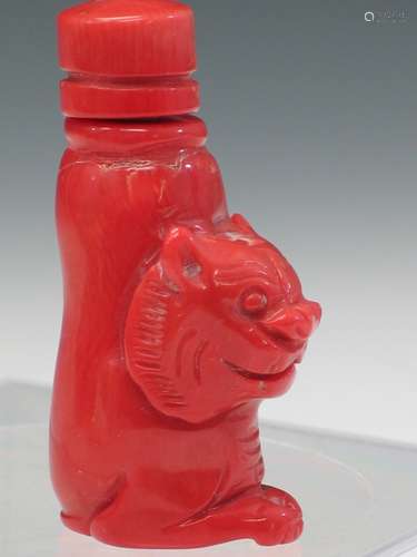 Chinese Red Coral Snuff Bottle